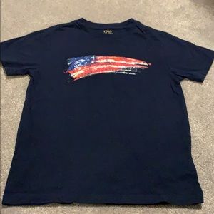American flag art Polo shirt for boys. Size 6.